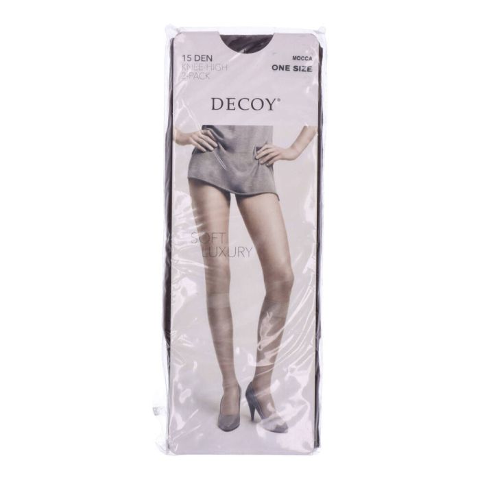 Decoy Silk Look (15 Den) Mocca 2-Pack Knee High One Size