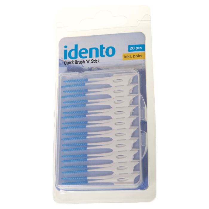 Idento Quick Brush´n´stick 20 stk inkl. Travelboks (Blå) 
