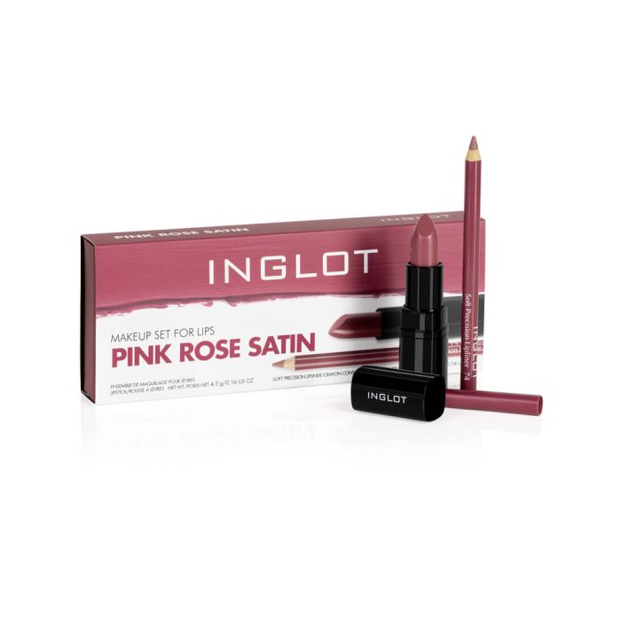 Inglot Makeup Set For Lips - Pink Rose Satin