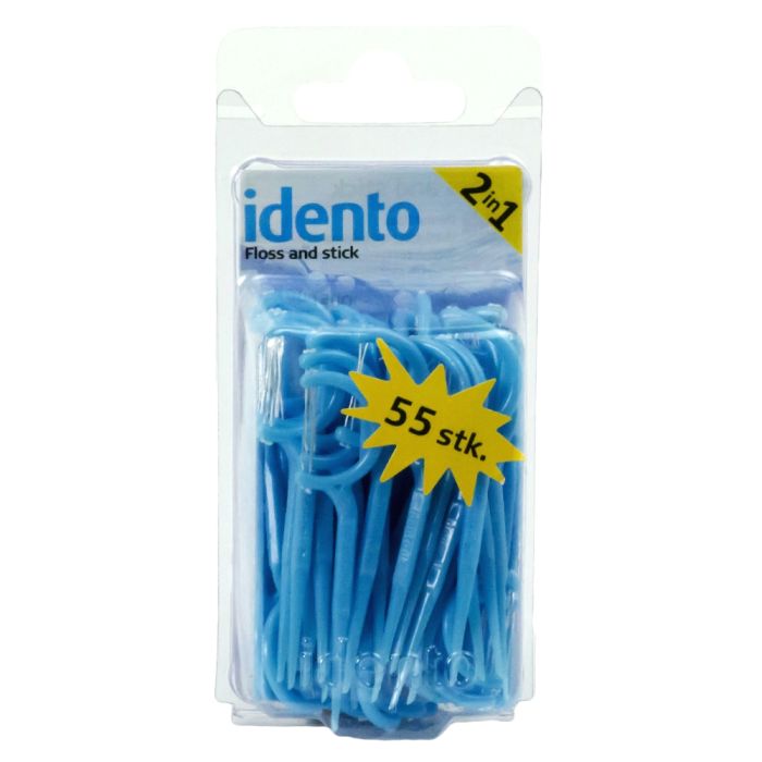 Idento Floss and Stick 2 in 1 - 55 stk - Blå 