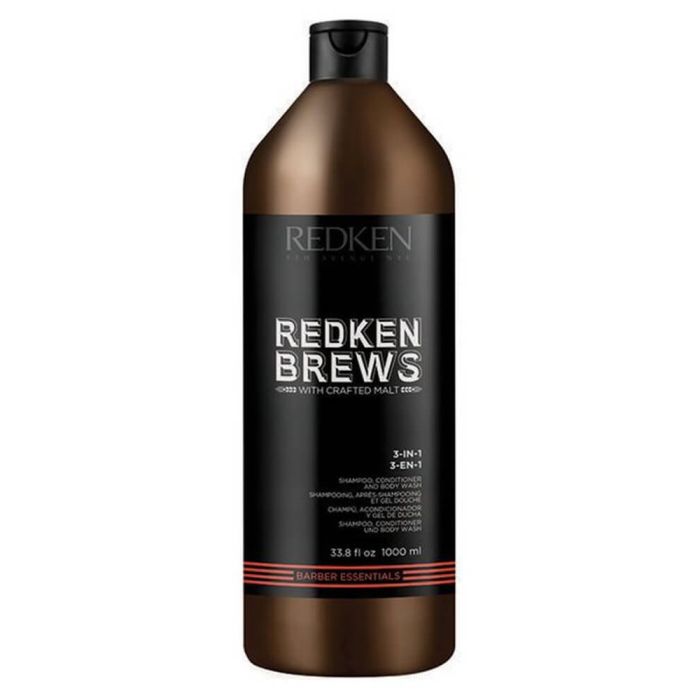 Redken Brews 3 In 1 Shampoo, Conditioner And Body Wash 1000ml