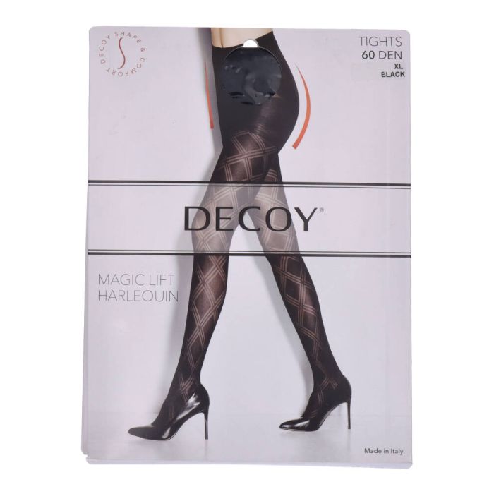 Decoy Magic Lift Harlequin Tights 60 Den Black XL
