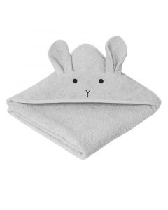 Liewood-Albert-Hooded-Towel-Rabbit-Grey