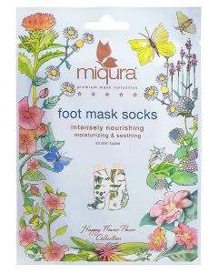 Miqura-Happy-Flower-Power-Collection-Foot-Mask-Socks