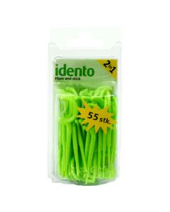 Idento Floss and Stick 2 in 1 - 55 stk - Grøn 